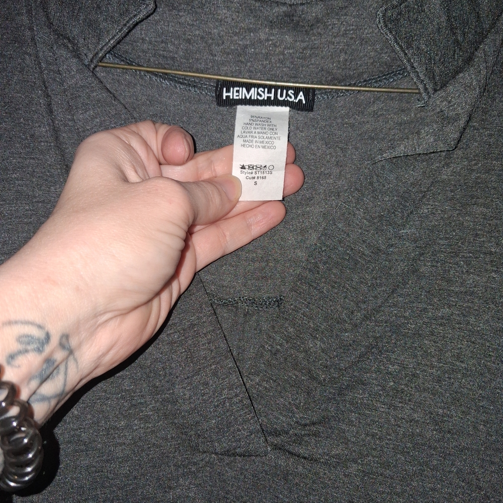 HEIMISH USA Men's Dark Gray Polo Shirt